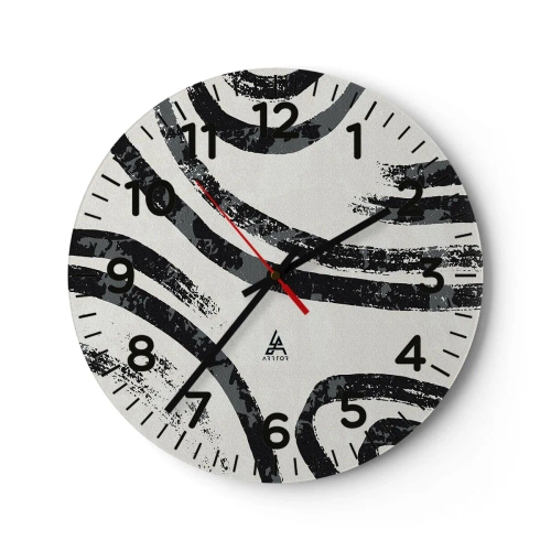 Horloge murale - Pendule murale - À moitié arrêté - 30x30 cm