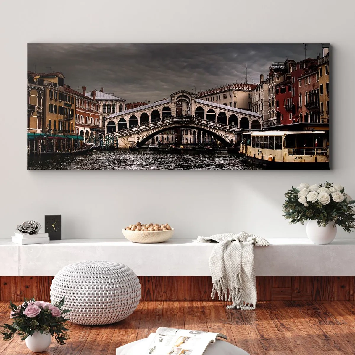 Impression sur toile - Image sur toile - Promesse d'une soirée vénitienne - 100x40 cm