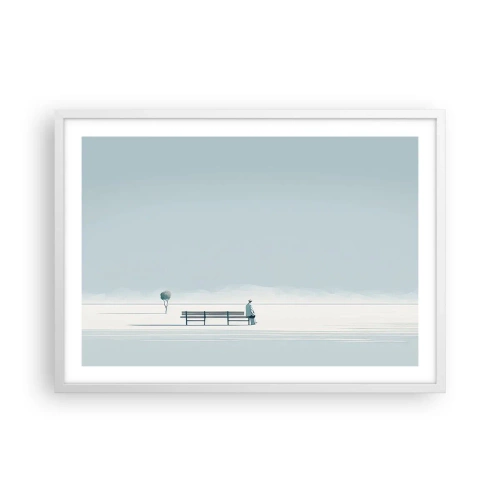 Affiche dans un cadre blanc - Poster - Oui, j'attends. - 70x50 cm