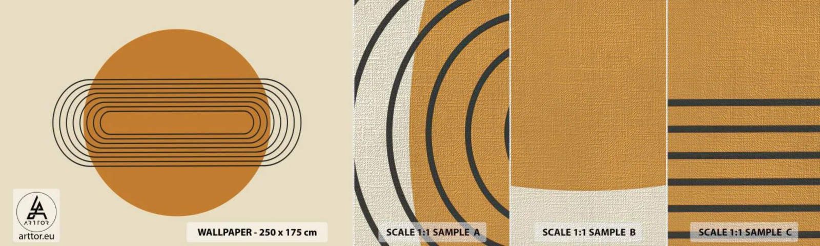 Échantillon de Papier Peint Premium Canvas - Plan idéal - Abstraction, Graphique, Modèle moderne - 100x30 cm