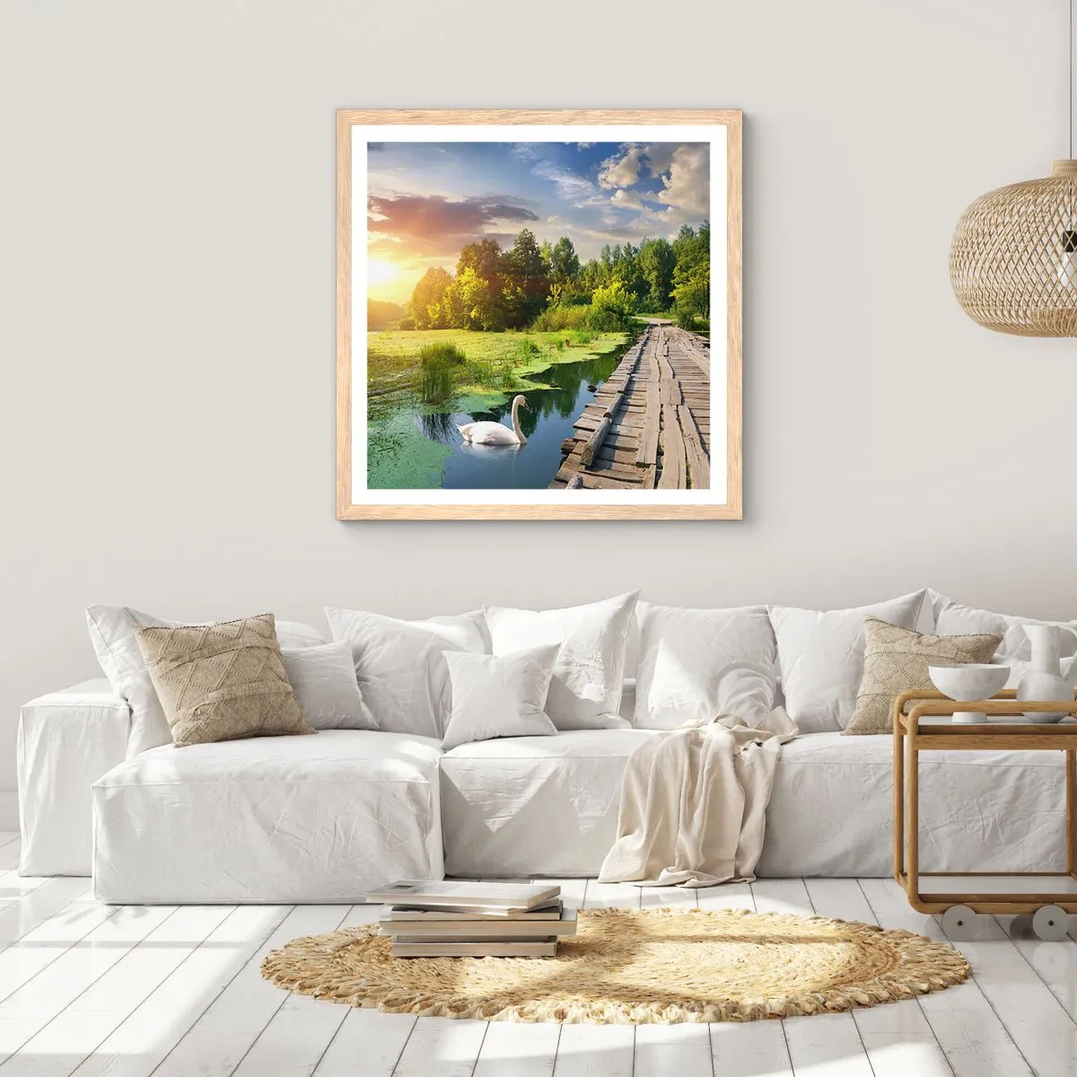 Affiche dans un chêne clair - Poster - L'été, l'été partout - 50x50 cm