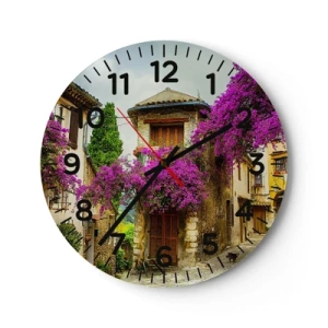 Horloge murale - Pendule murale - Sous un dais fleuri - 30x30 cm