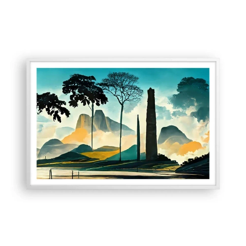 Affiche dans un cadre blanc - Poster - Toujours de plus en plus haut - 91x61 cm