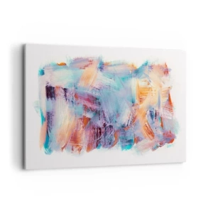 Impression sur toile - Image sur toile - Coups de pinceau colorés dans une composition abstraite - 120x80cm - Un désordre coloré - Décoration murale moderne pour le salon et la chambre ARTTOR