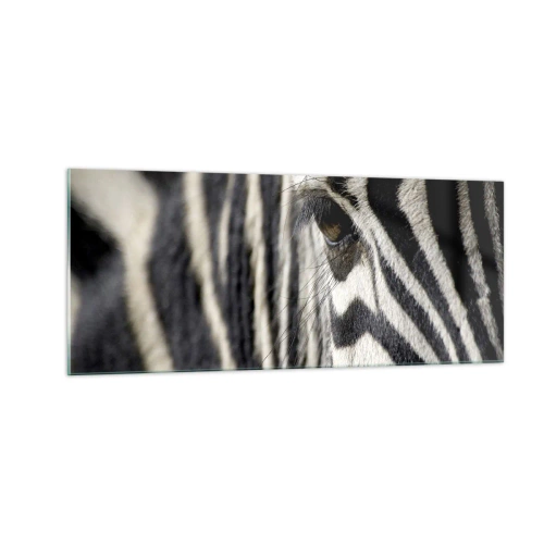 Impression sur verre - Image sur verre - Portrait en rayure - 100x40 cm