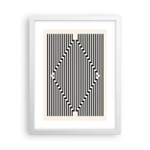 Affiche dans un cadre blanc - Poster - Illusion géométrique - 30x40 cm