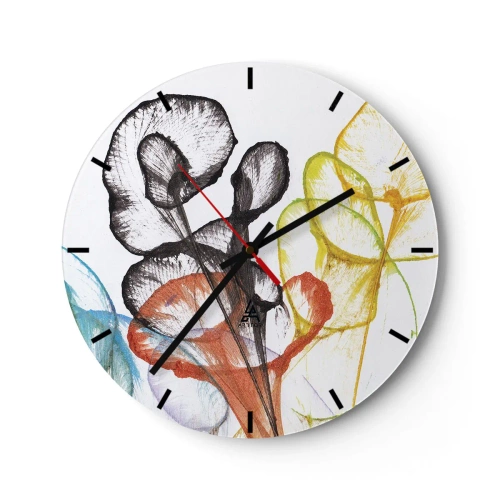 Horloge murale - Pendule murale - Fleurs avec une âme - 40x40 cm