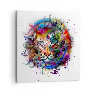 Impression sur toile - Image sur toile - Il se cache derrière un voile arc-en-ciel - 50x50 cm