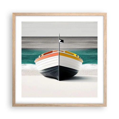 Affiche dans un chêne clair - Poster - A sa place - 50x50 cm