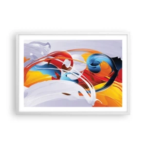 Affiche dans un cadre blanc - Poster - La danse des éléments - 70x50 cm