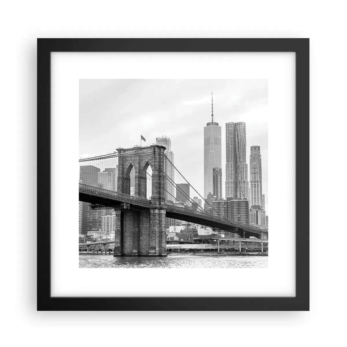 Affiche dans un cadre noir - Poster - Climat New-Yorkais - 30x30 cm