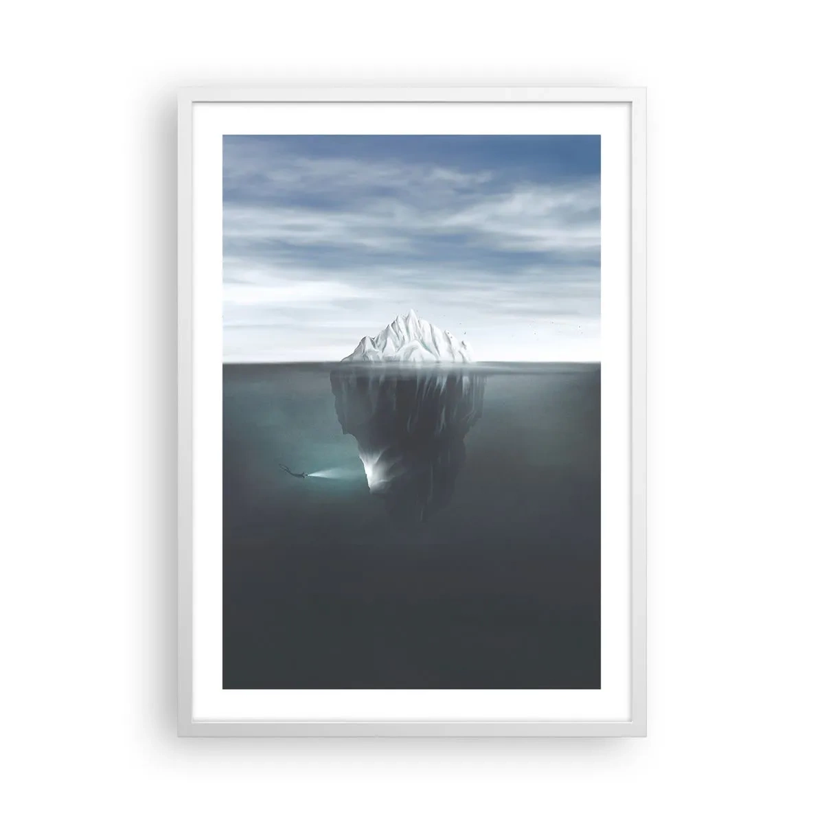 Affiche dans un cadre blanc - Poster - Mystère sous-marin - 50x70 cm