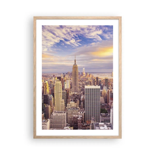 Affiche dans un chêne clair - Poster - Atteindre les nuages ​​eux-mêmes - 50x70 cm