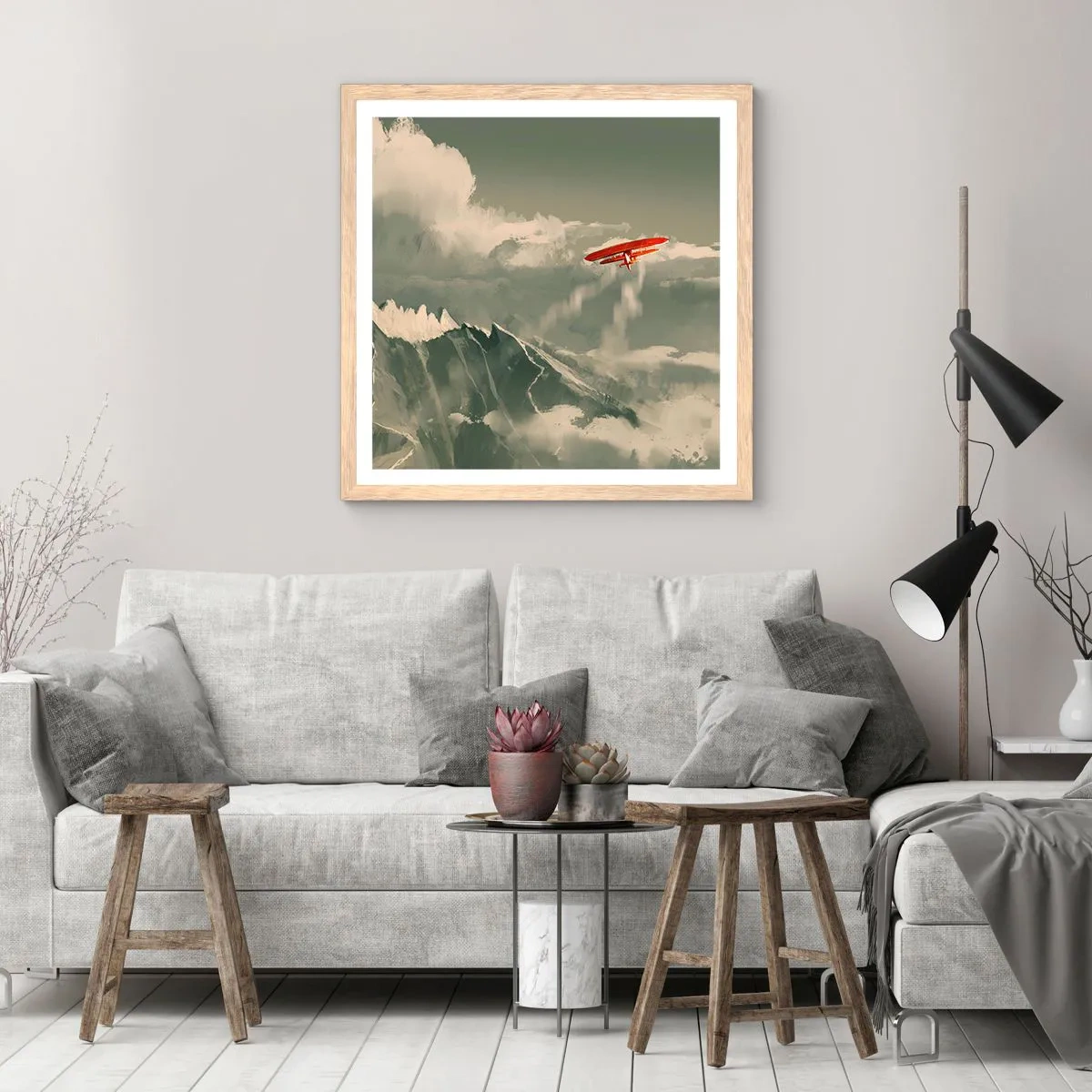 Affiche dans un chêne clair - Poster - Pionnier intrépide - 60x60 cm