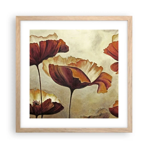 Affiche dans un chêne clair - Poster - À la lisière des champs - 40x40 cm