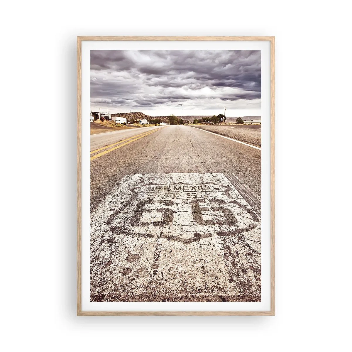 Affiche dans un chêne clair - Poster - Mother Road - une légende américaine - 70x100 cm