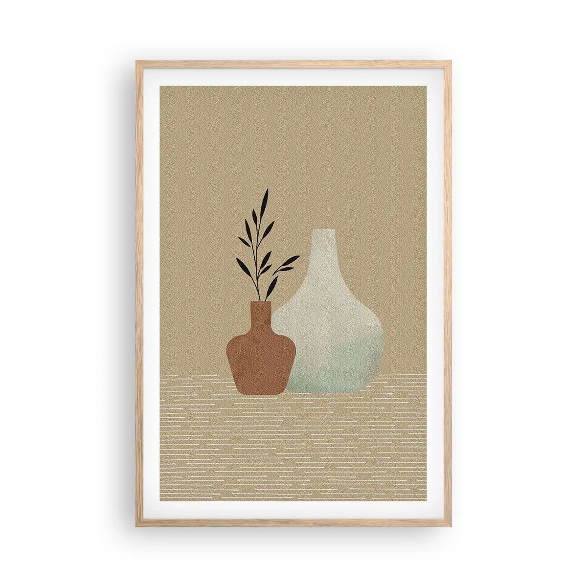 Affiche dans un chêne clair - Poster - Le vase et son idée - 61x91 cm