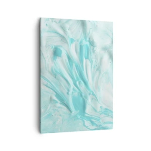 Impression sur toile - Image sur toile - Un motif abstrait dans des tons pastel de bleu et de blanc. - 50x70cm - Ensemble pour toujours - Décoration murale moderne pour le salon et la chambre ARTTOR