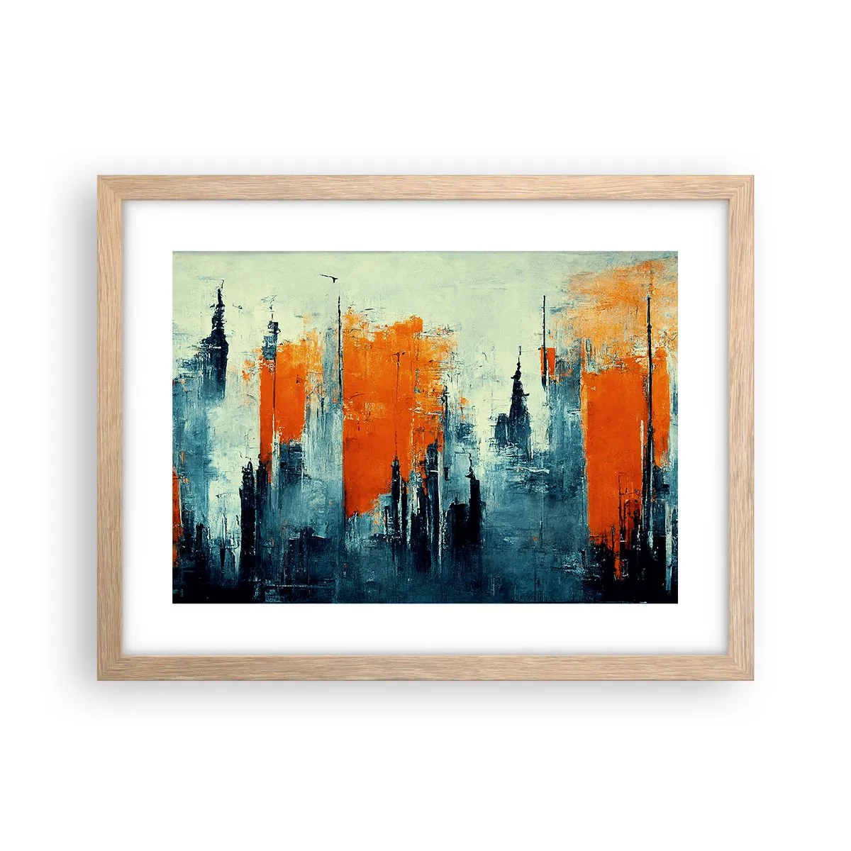 Affiche dans un chêne clair - Poster - Paysage moderne - 40x30 cm