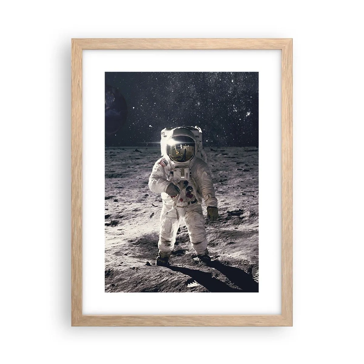 Affiche dans un chêne clair - Poster - Salutations de la lune - 30x40 cm