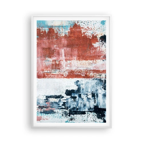 Affiche dans un cadre blanc - Poster - Moitié-moitié abstrait - 70x100 cm