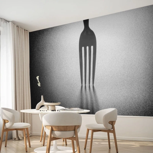 Papier Peint Autocollant Deluxe Sticker - Lumière et ombre - Fourchette, Coutellerie, Cuisine - 350x256 cm