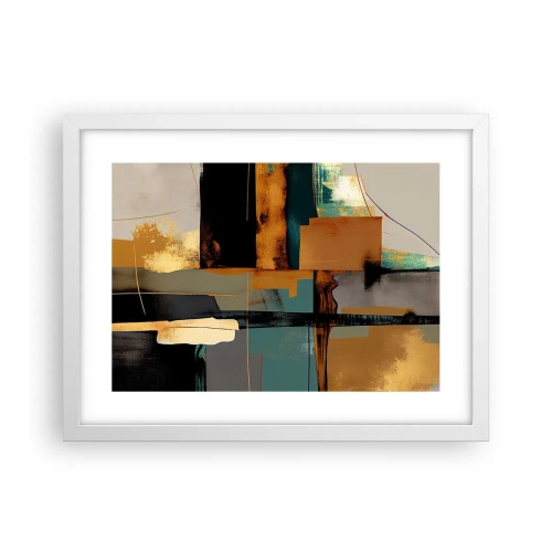 Affiche dans un cadre blanc - Poster - Abstraction – lumière et ombre - 40x30 cm