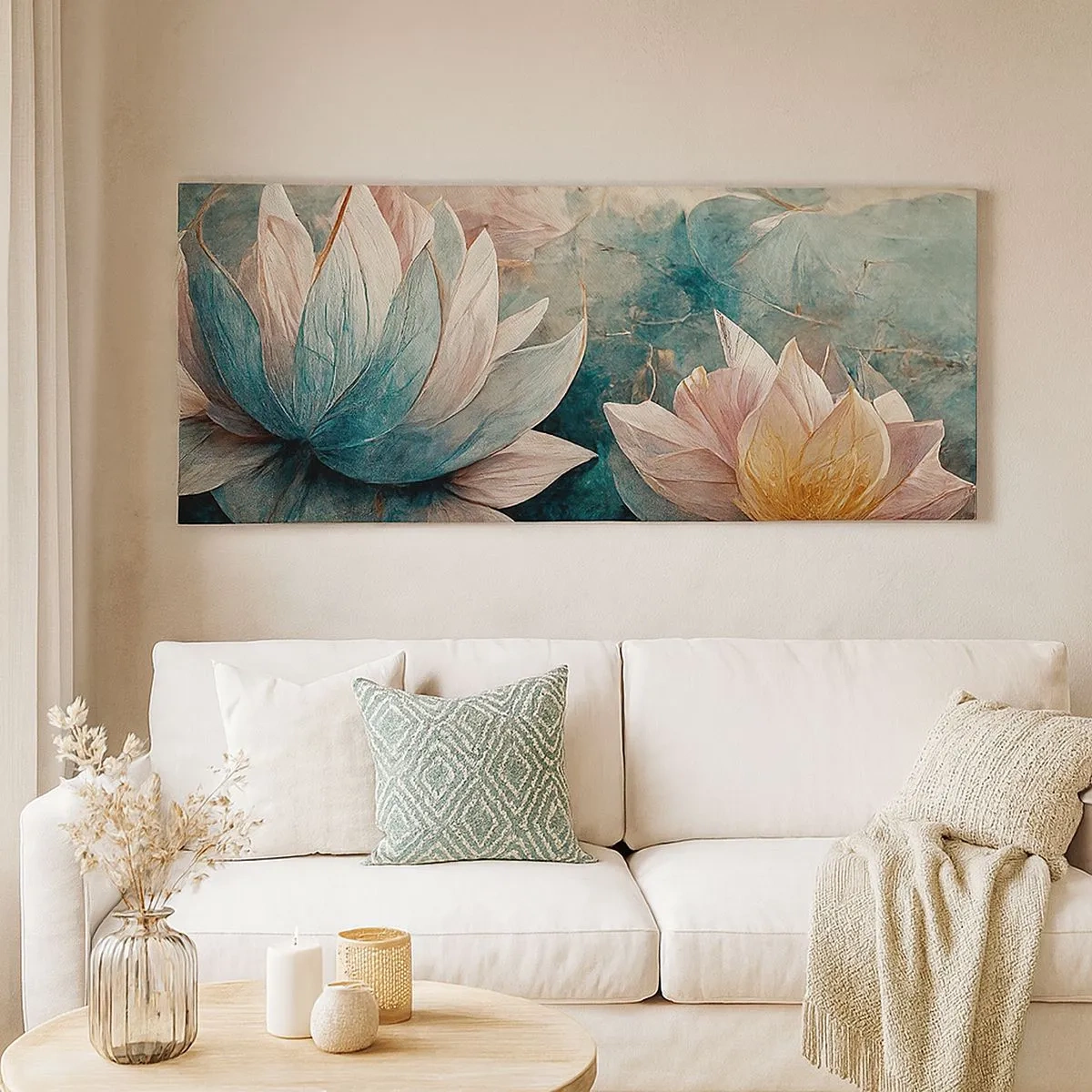 Impression sur toile - Image sur toile - Les étoiles du lac - 100x40 cm