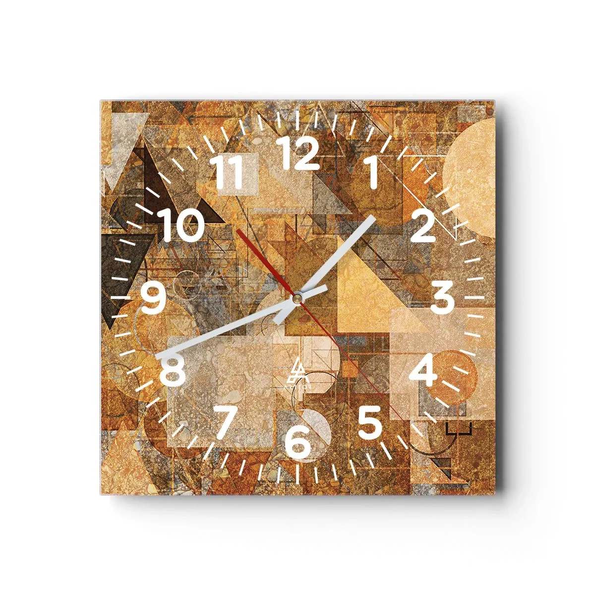 Horloge murale - Pendule murale - Étude cubique de marron - 40x40 cm
