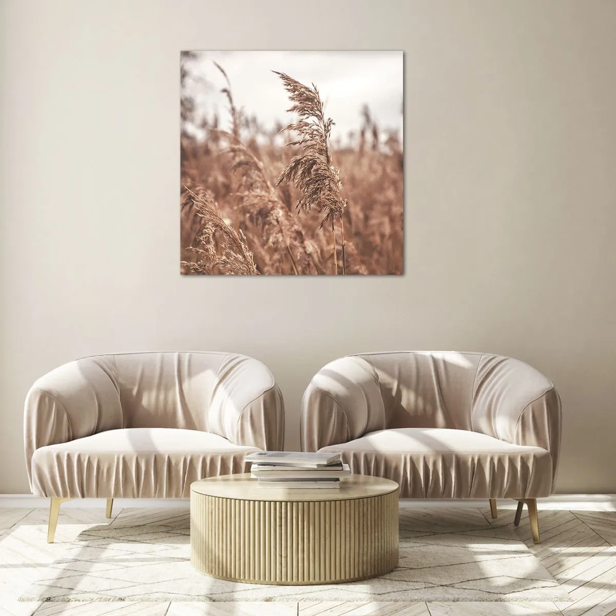 Impression sur verre - Image sur verre - C'est déjà l'automne dans les champs - 30x30 cm