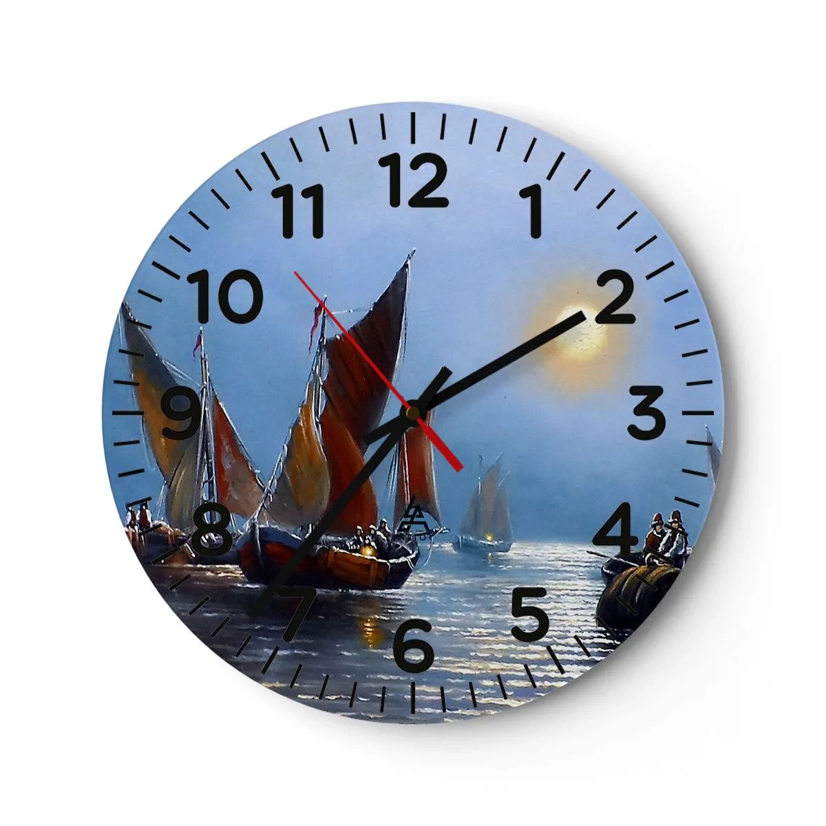 Horloge murale - Pendule murale - Pêche de nuit - 30x30 cm