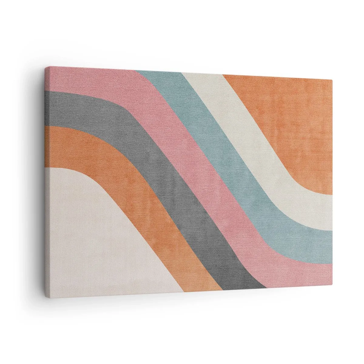 Impression sur toile - Image sur toile - Rayures rétro colorées - 70x50cm - Composition diagonale – mouvement - Décoration murale moderne pour le salon et la chambre ARTTOR