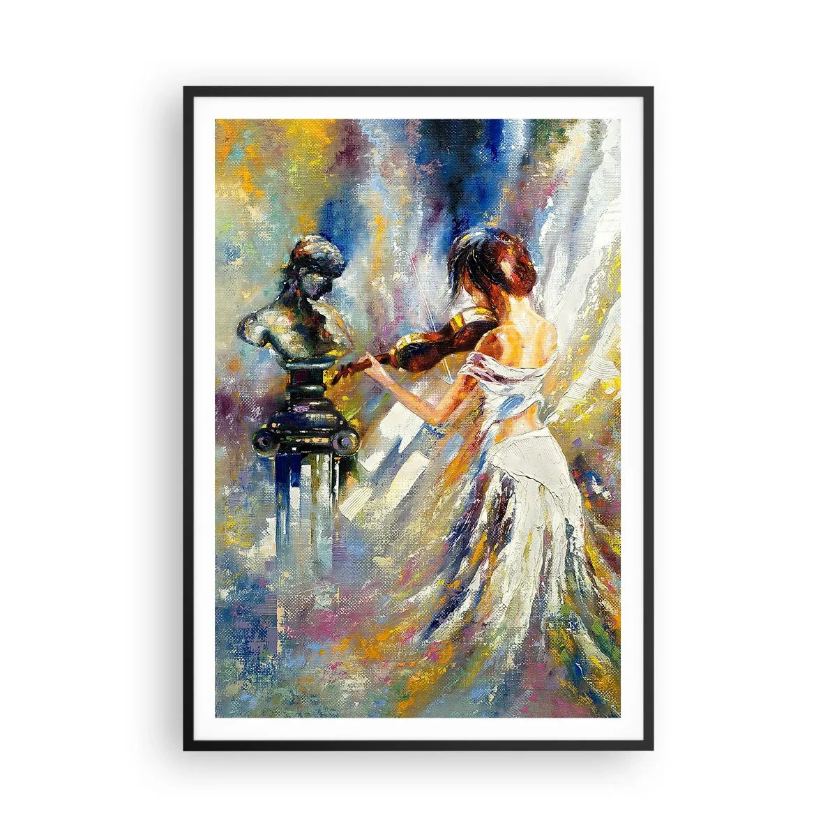 Affiche dans un cadre noir - Poster - Revivre avec émotion - 70x100 cm