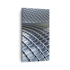 Impression sur toile - Image sur toile - Vague argent métallique - 45x80 cm