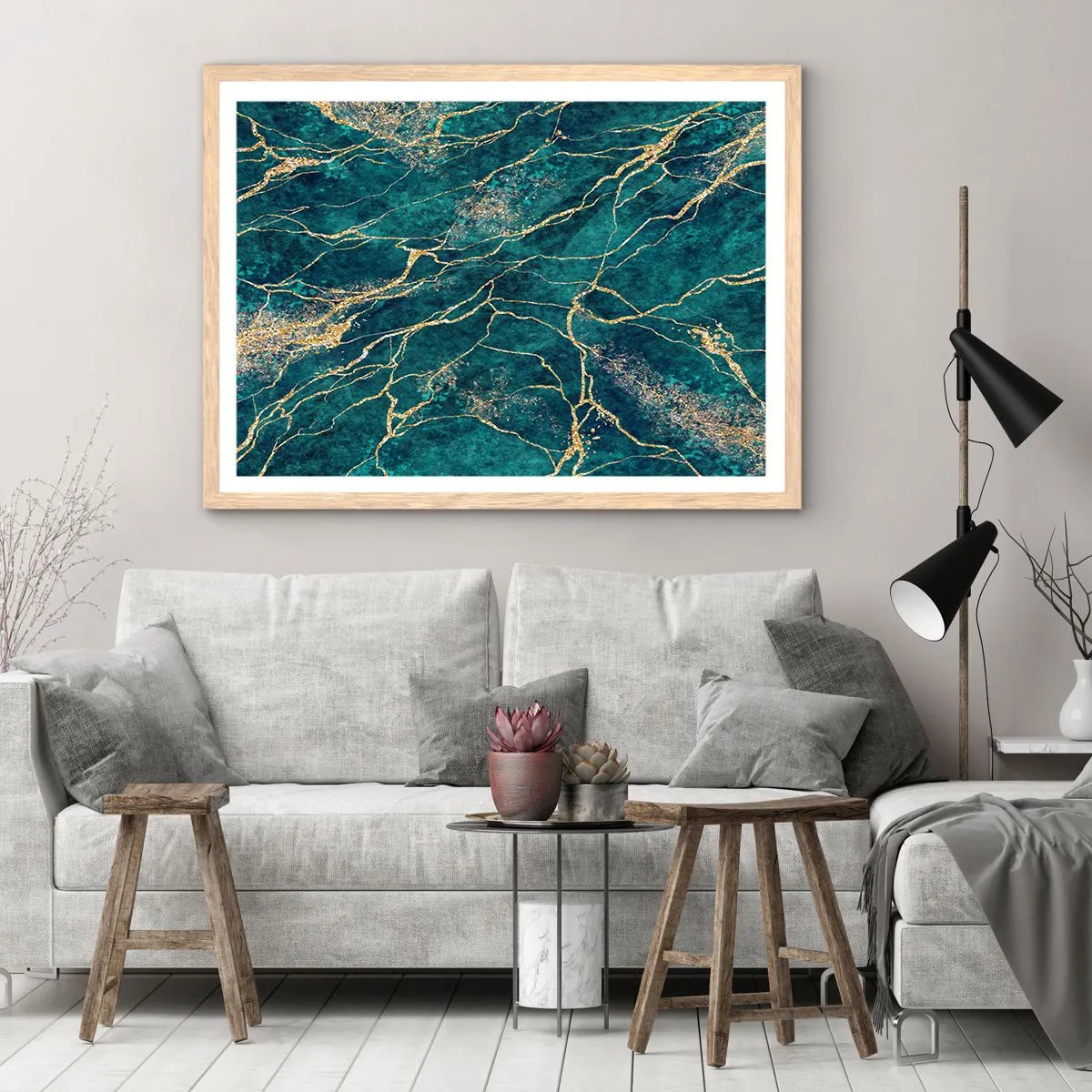 Affiche dans un chêne clair - Poster - Mine d'or - 40x30 cm