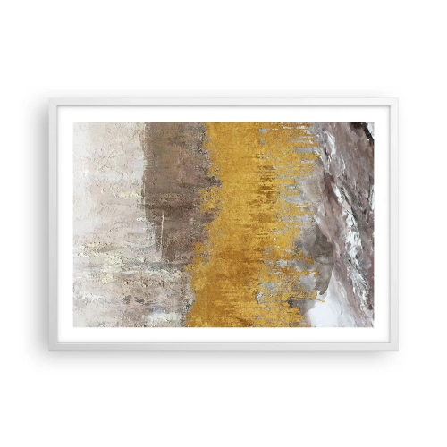 Affiche dans un cadre blanc - Poster - Une explosion d'or - 70x50 cm