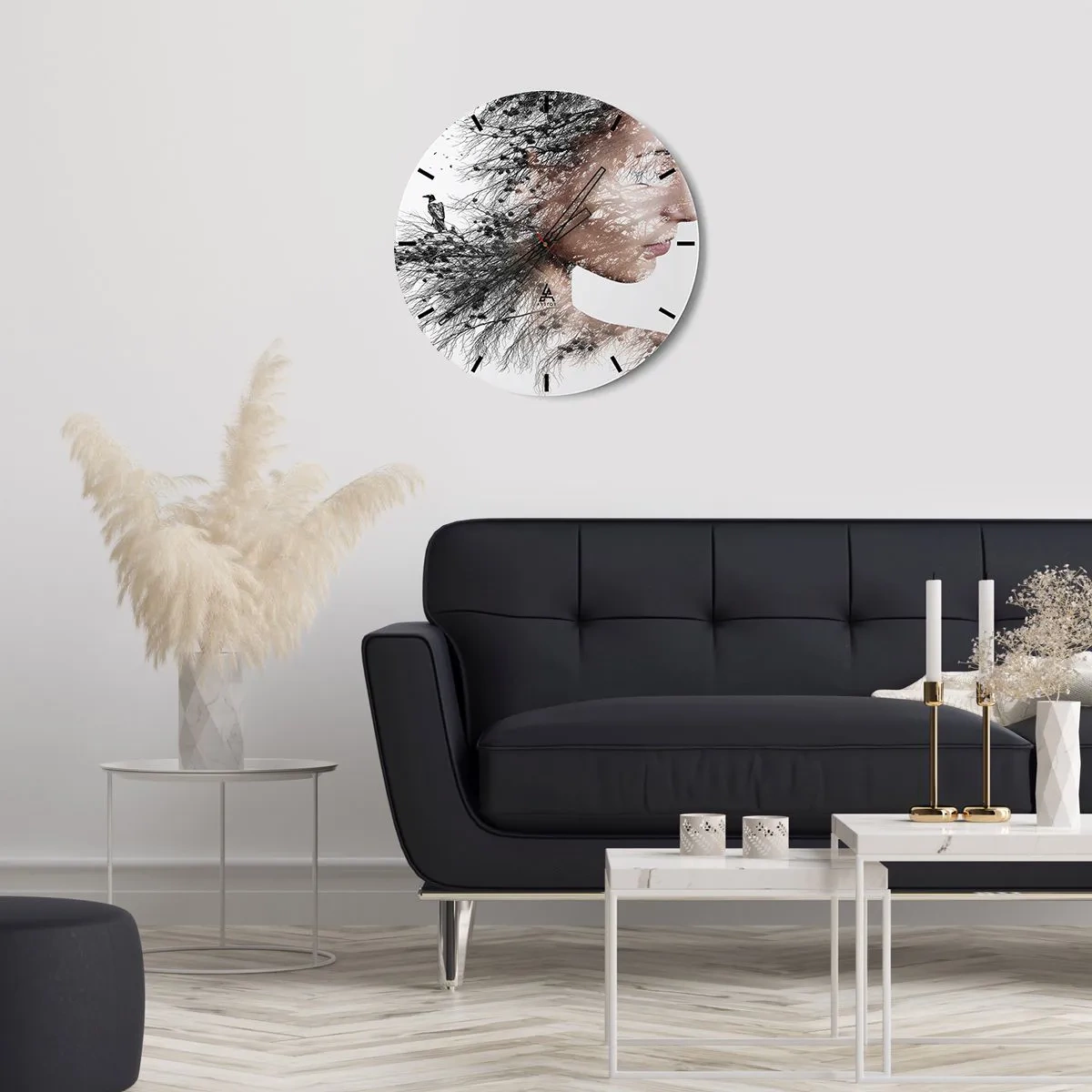 Horloge murale - Pendule murale - L'âme de la forêt - 40x40 cm