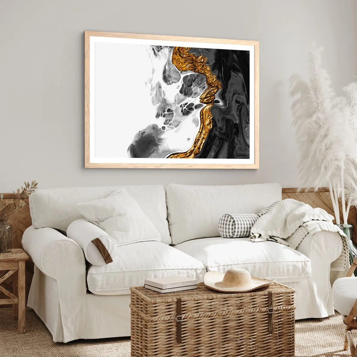 Affiche dans un chêne clair - Poster - Composition organique - 50x40 cm