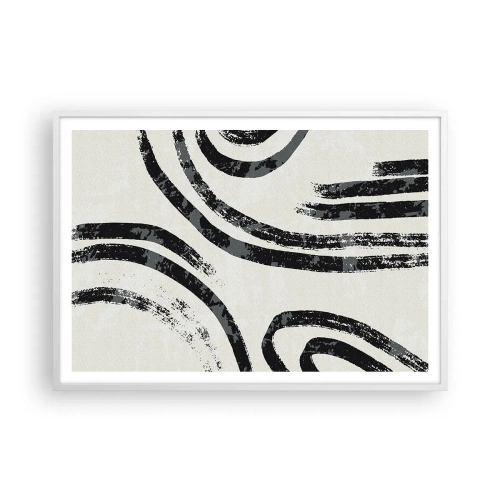 Affiche dans un cadre blanc - Poster - À moitié arrêté - 100x70 cm