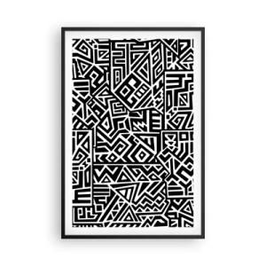 Affiche dans un cadre noir - Poster - Composition précolombienne - 61x91 cm