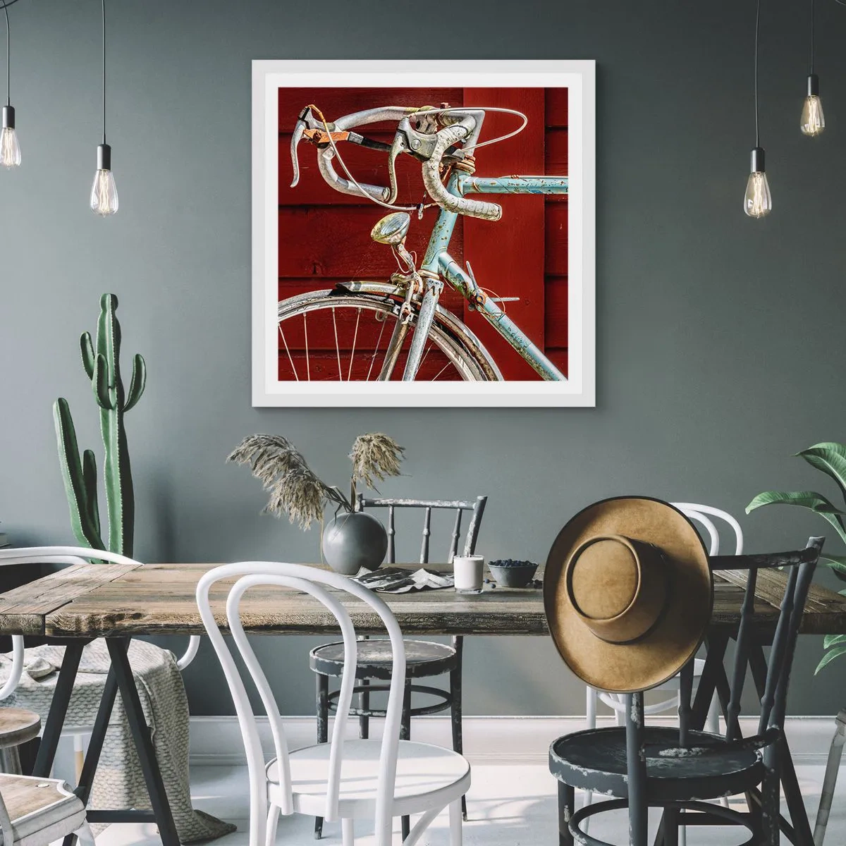 Affiche dans un cadre blanc - Poster - Construit pour la victoire - 60x60 cm