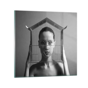 Impression sur verre - Image sur verre - Portrait un peu surréaliste - 70x70 cm