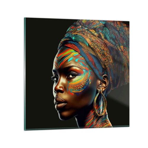 Impression sur verre - Image sur verre - reine africaine - 50x50 cm