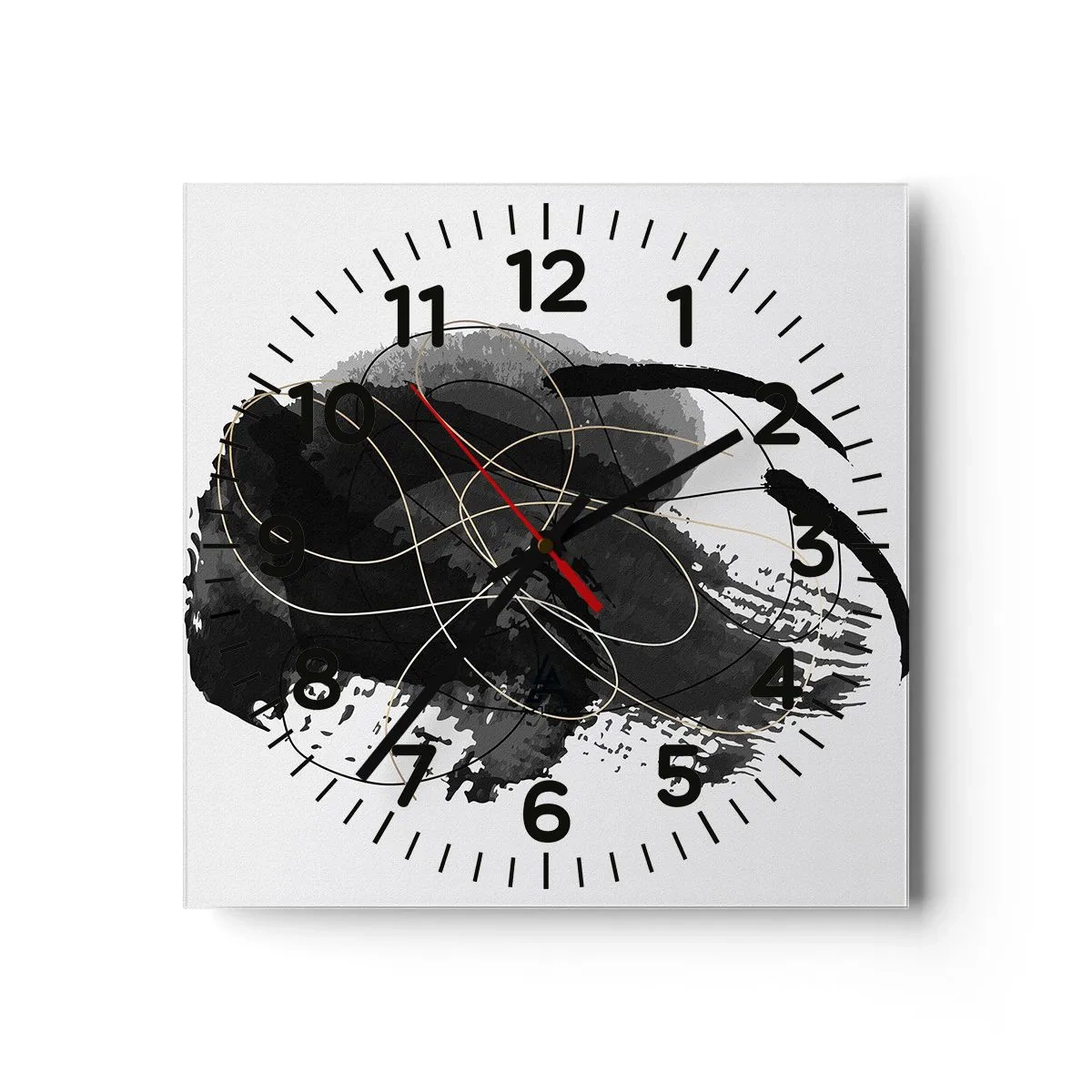 Horloge murale - Pendule murale - Fait de noir - 30x30 cm