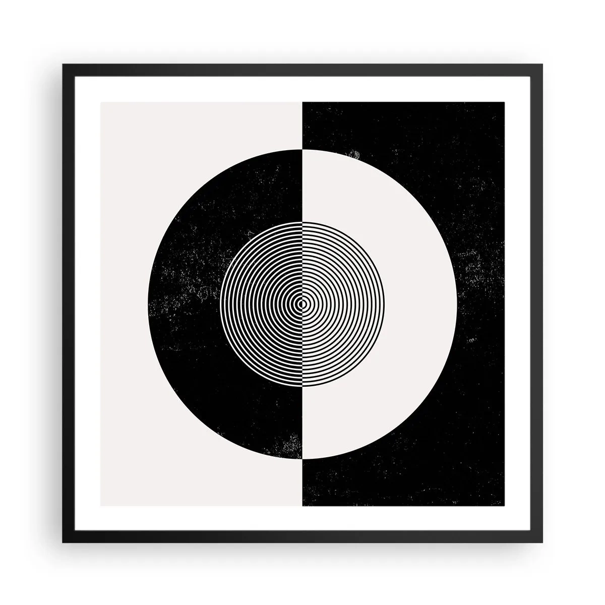 Affiche dans un cadre noir - Poster - Harmonie de noir et blanc - 60x60 cm