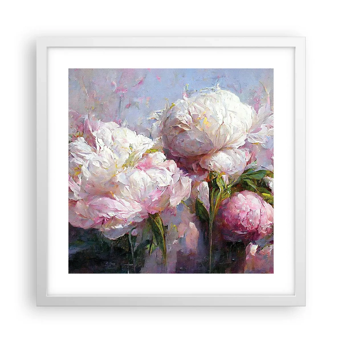 Affiche dans un cadre blanc - Poster - Un bouquet plein de vie - 40x40 cm