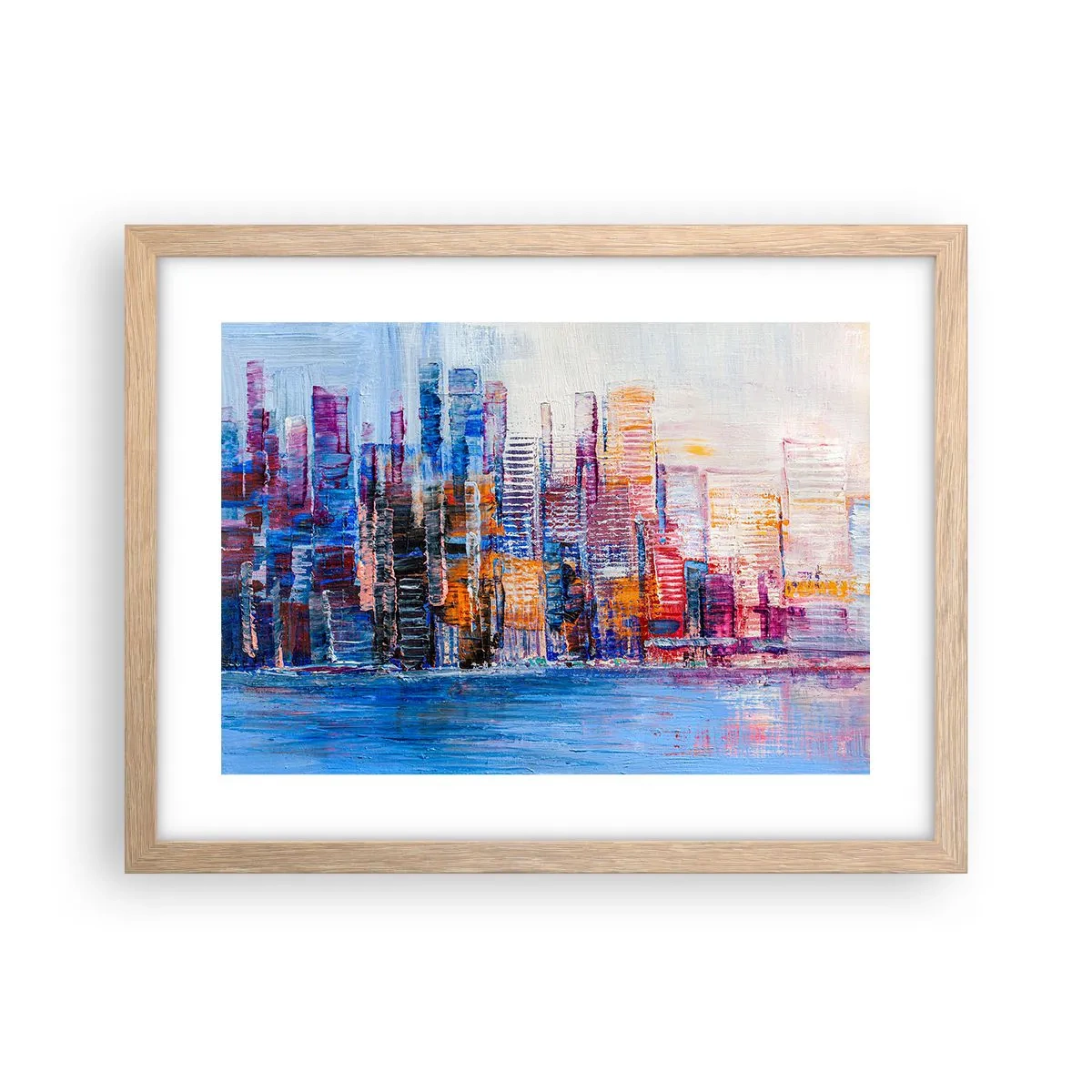 Affiche dans un chêne clair - Poster - Une métropole joyeuse - 40x30 cm