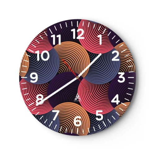 Horloge murale - Pendule murale - Dans un rythme circulaire - 30x30 cm