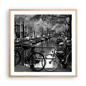 Affiche dans un chêne clair - Poster - Une vue très hollandaise - 60x60 cm