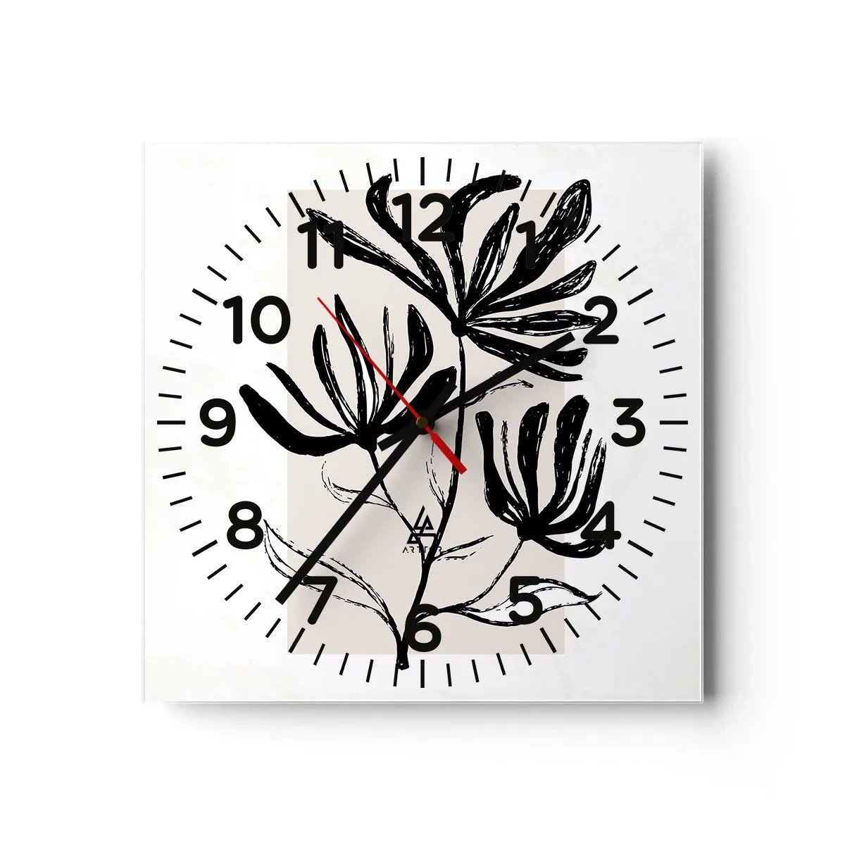 Horloge murale - Pendule murale - Esquisse pour l'herbier - 30x30 cm